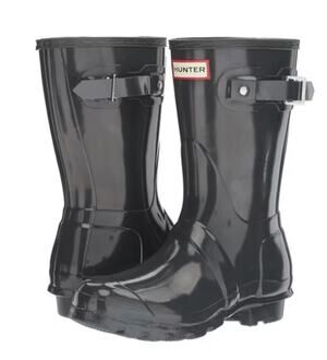 Hunter Womens Original Short Gloss Rain Mid Boot US 6 EU 37 Grey Waterproof NWOB